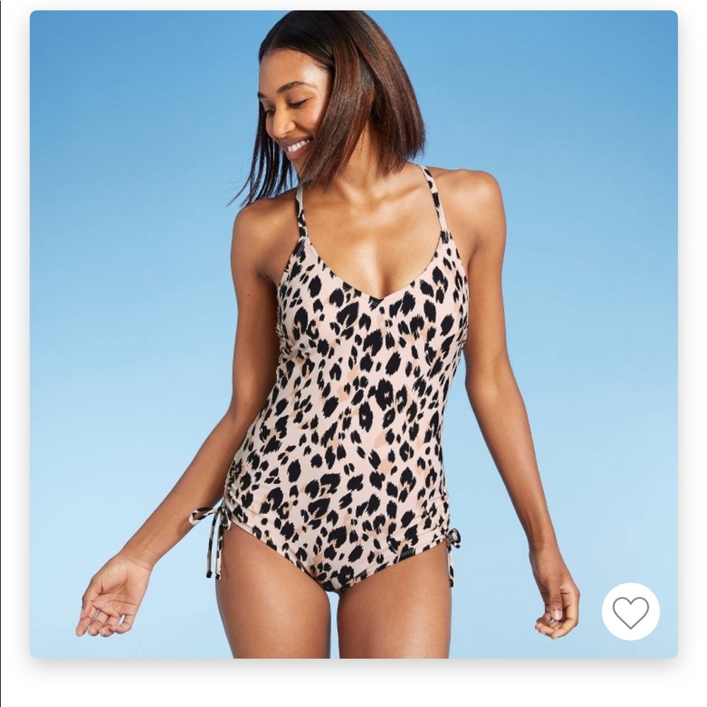 NWT Target Kona Sol XL womens one piece swimsuit leopard print